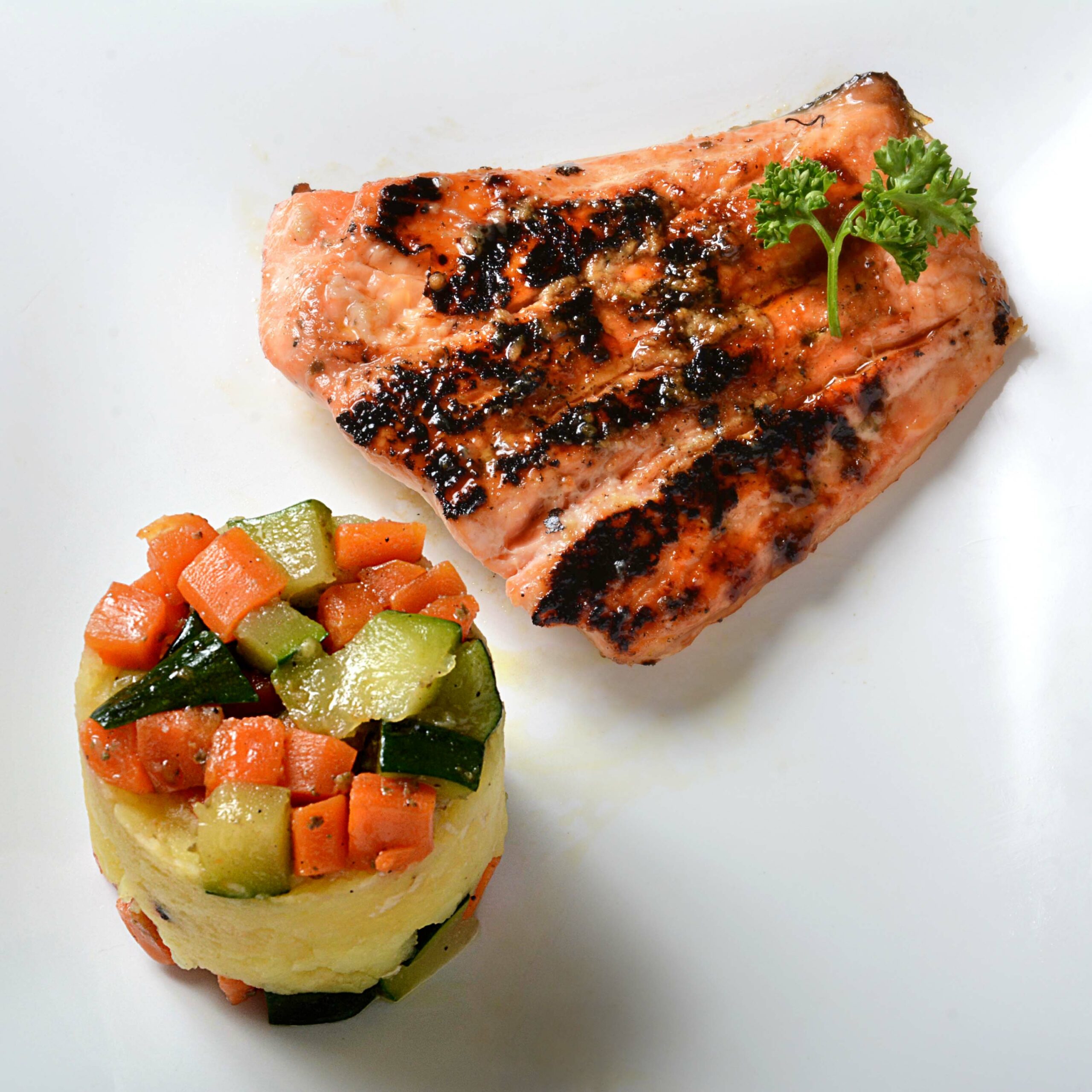 Menu bio - Écrasé de pomme de terre et saumon