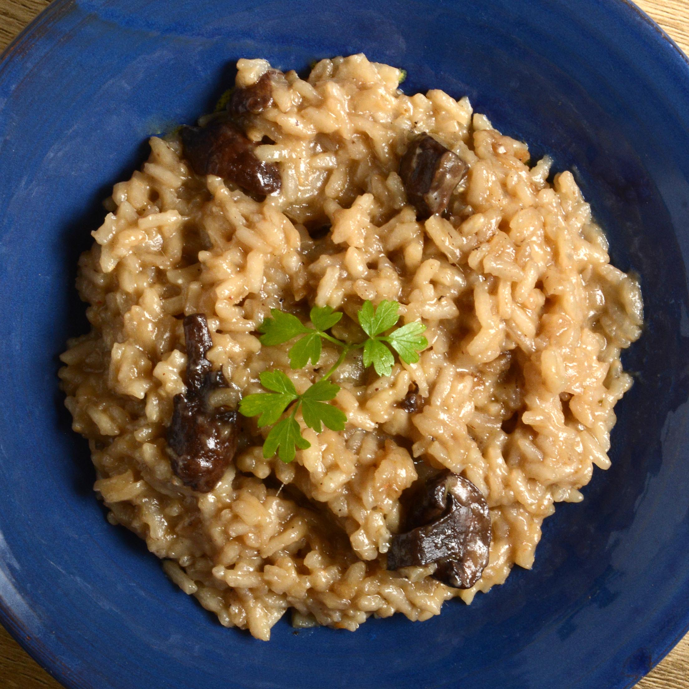 Menu bio-risotto aux champignons